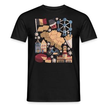 Belgien - Männer T-Shirt - Schwarz - Vorne - AI Model Male 178 light (178cm)
