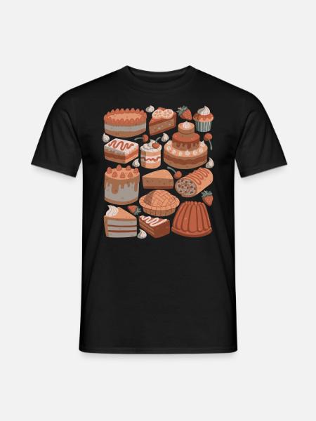 Kuchen und Torten - Männer T-Shirt - Schwarz
