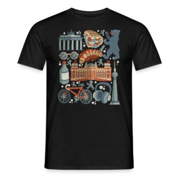 Berlin - Männer T-Shirt - Schwarz - Vorne - AI Model Male 178 light (178cm)