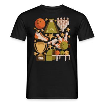 Bowling - Men's T-Shirt - black - Front - AI Model Male 178 light (178cm)