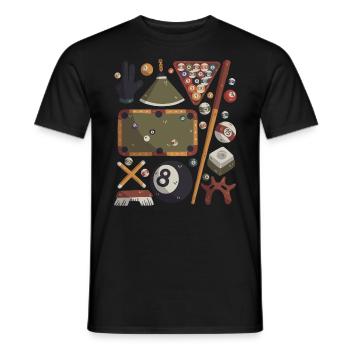 Billard - T-shirt homme - noir - Devant - AI Model Male 178 light (178cm)