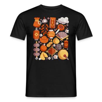 Chinese New Year - Men's T-Shirt - black - Front - AI Model Male 178 light (178cm)