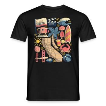 Kalifornien - Männer T-Shirt - Schwarz - Vorne - AI Model Male 178 light (178cm)