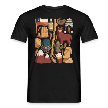 Chile - Männer T-Shirt - Schwarz - Vorne - AI Model Male 178 light (178cm)