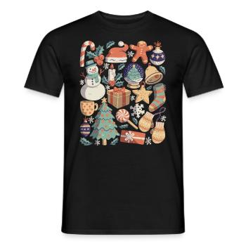 Christmas - Men's T-Shirt - black - Front - AI Model Male 178 light (178cm)