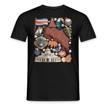 Costa Rica - T-shirt homme - noir - Devant - AI Model Male 178 light (178cm)