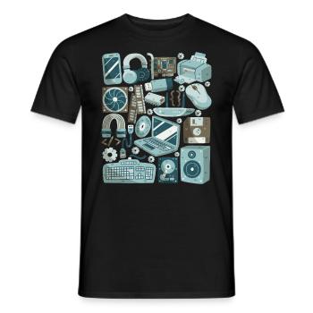 Computer - Männer T-Shirt - Schwarz - Vorne - AI Model Male 178 light (178cm)