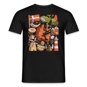 Denmark - Men's T-Shirt - black - Front - AI Model Male 178 light (178cm)