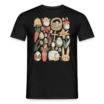 Easter - Men's T-Shirt - black - Front - AI Model Male 178 light (178cm)