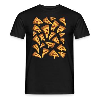 Pizza - Männer T-Shirt - Schwarz - Vorne - AI Model Male 178 light (178cm)