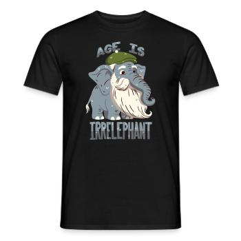 Elephant Pun for Seniors and Retirees - Men's T-Shirt - black - Front - AI Model Male 178 light (178cm)