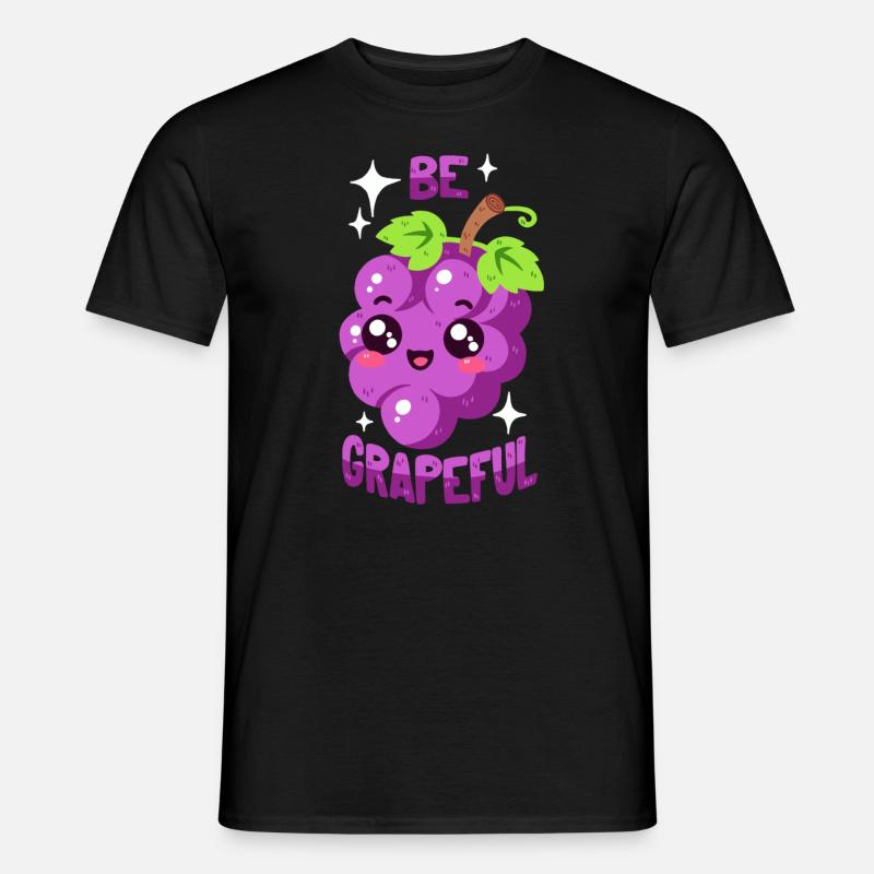 Dankbare Traube, Dankbarkeit, Weintraube - Männer T-Shirt - Schwarz