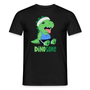 Dino with sore muscles - Men's T-Shirt - black - Front - AI Model Male 178 light (178cm)