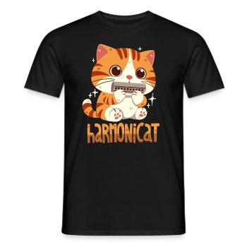 Harmonicat - Männer T-Shirt - Schwarz - Vorne - AI Model Male 178 light (178cm)