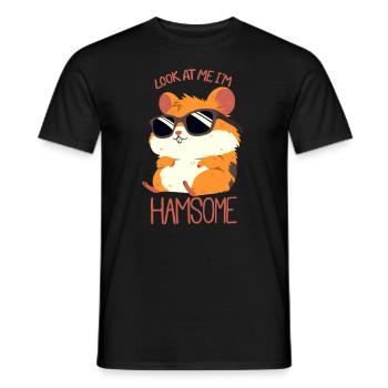 Hamsome Hamster - Männer T-Shirt - Schwarz - Vorne - AI Model Male 178 light (178cm)