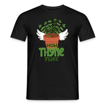 Jeu de mots sur le thym - T-shirt homme - noir - Devant - AI Model Male 178 light (178cm)