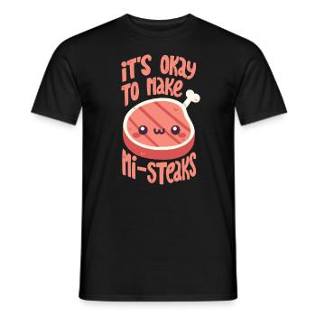 Jeu de mots sur le steak - T-shirt homme - noir - Devant - AI Model Male 178 light (178cm)