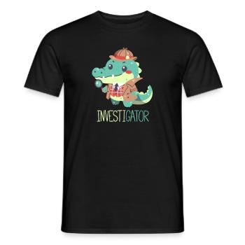 Alligator - Detective - Investigator - Crocodile - Men's T-Shirt - black - Front - AI Model Male 178 light (178cm)