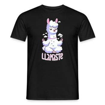 Lama meditates - Namaste! - Men's T-Shirt - black - Front - AI Model Male 178 light (178cm)