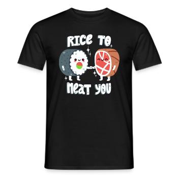 Sushi und Fleisch Wortwitz - Männer T-Shirt - Schwarz - Vorne - AI Model Male 178 light (178cm)