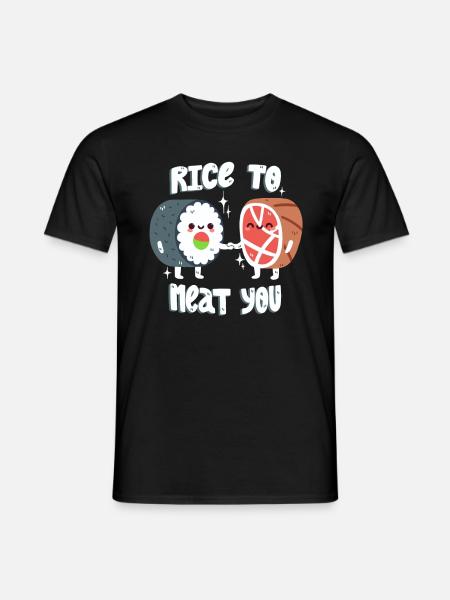 Sushi and Meat Pun - Men's T-Shirt - black