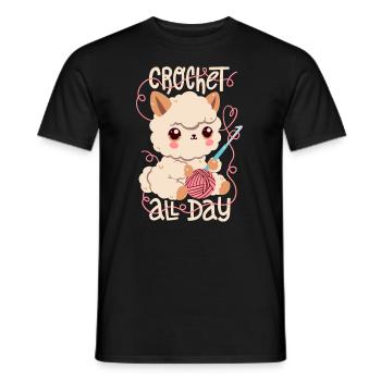 Crochet alpaca - Men's T-Shirt - black - Front - AI Model Male 178 light (178cm)