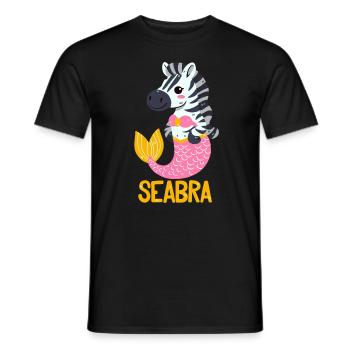 Sea Zebra Pun - Men's T-Shirt - black - Front - AI Model Male 178 light (178cm)