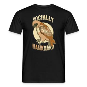 Faucon : Socialement maladroit - T-shirt homme - noir - Devant - AI Model Male 178 light (178cm)