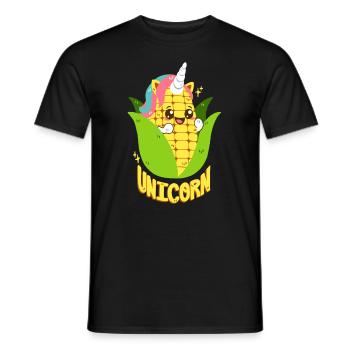 Unicorn on the cob - Men's T-Shirt - black - Front - AI Model Male 178 light (178cm)