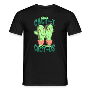 Des cactus amoureux - T-shirt homme - noir - Devant - AI Model Male 178 light (178cm)