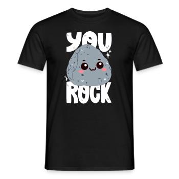 Du rockst! Stein-Wortwitz - Männer T-Shirt - Schwarz - Vorne - AI Model Male 178 light (178cm)
