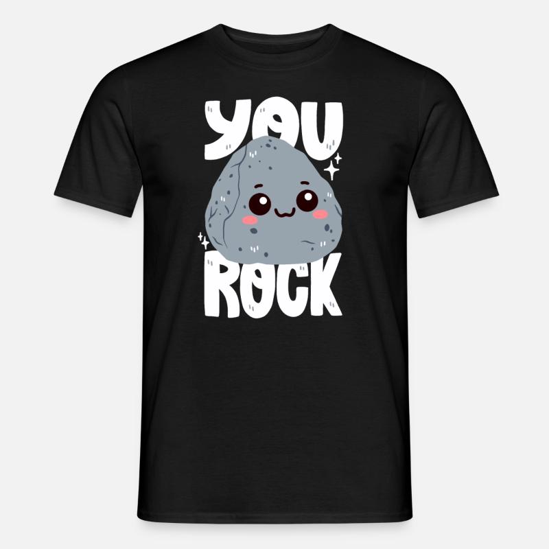 Du rockst! Stein-Wortwitz - Männer T-Shirt - Schwarz