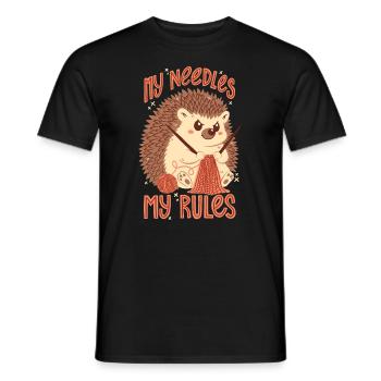 Mes aiguilles, mes règles - T-shirt homme - noir - Devant - AI Model Male 178 light (178cm)