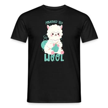 Alpaga avec laine - T-shirt homme - noir - Devant - AI Model Male 178 light (178cm)