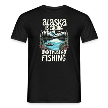 Fishing in Alaska - Men's T-Shirt - black - Front - AI Model Male 178 light (178cm)