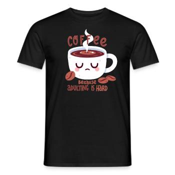 Le café, parce qu’être adulte est difficile - T-shirt homme - noir - Devant - AI Model Male 178 light (178cm)