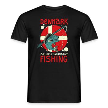 Fishing in Denmark - Men's T-Shirt - black - Front - AI Model Male 178 light (178cm)