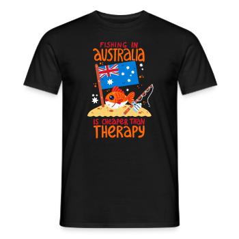 La pêche en Australie est moins chère que la thérapie - T-shirt homme - noir - Devant - AI Model Male 178 light (178cm)