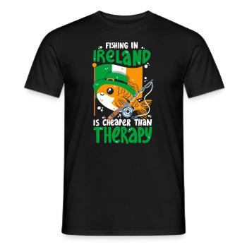 Angeln in Irland ist günstiger als eine Therapie - Männer T-Shirt - Schwarz - Vorne - AI Model Male 178 light (178cm)