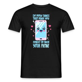 Smartphone Saying - Men's T-Shirt - black - Front - AI Model Male 178 light (178cm)