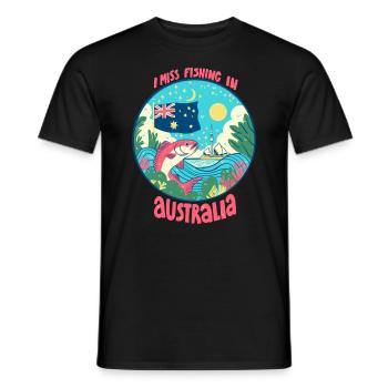 Fishing in Australia - Men's T-Shirt - black - Front - AI Model Male 178 light (178cm)