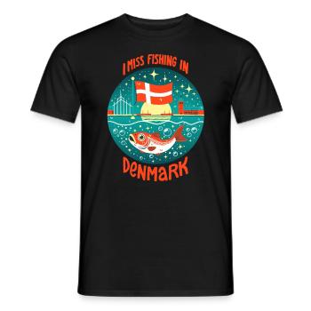 Fishing in Denmark - Men's T-Shirt - black - Front - AI Model Male 178 light (178cm)