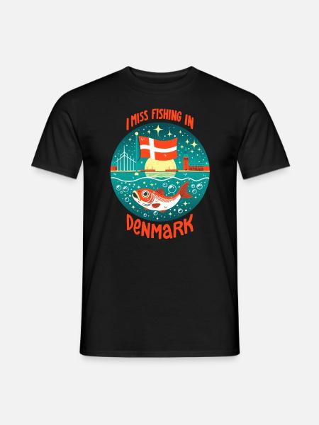 Angeln in Dänemark - Männer T-Shirt - Schwarz