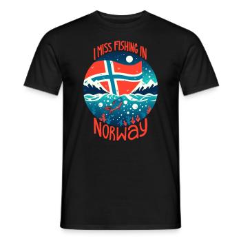 Angeln in Norwegen - Männer T-Shirt - Schwarz - Vorne - AI Model Male 178 light (178cm)