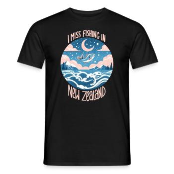 Fishing in New Zealand - Men's T-Shirt - black - Front - AI Model Male 178 light (178cm)