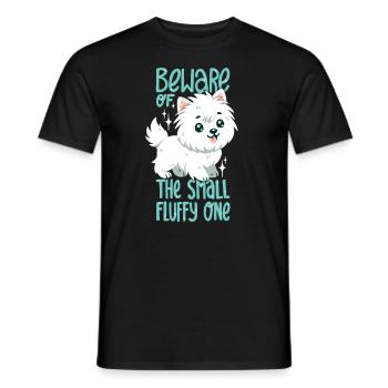 Petit terrier blanc duveteux des West Highlands - T-shirt homme - noir - Devant - AI Model Male 178 light (178cm)