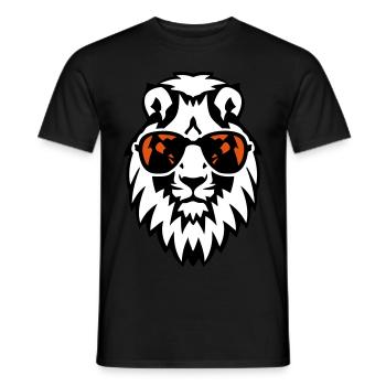 lion animal sun glasses - Men's T-Shirt - black - Front - AI Model Male 178 light (178cm)