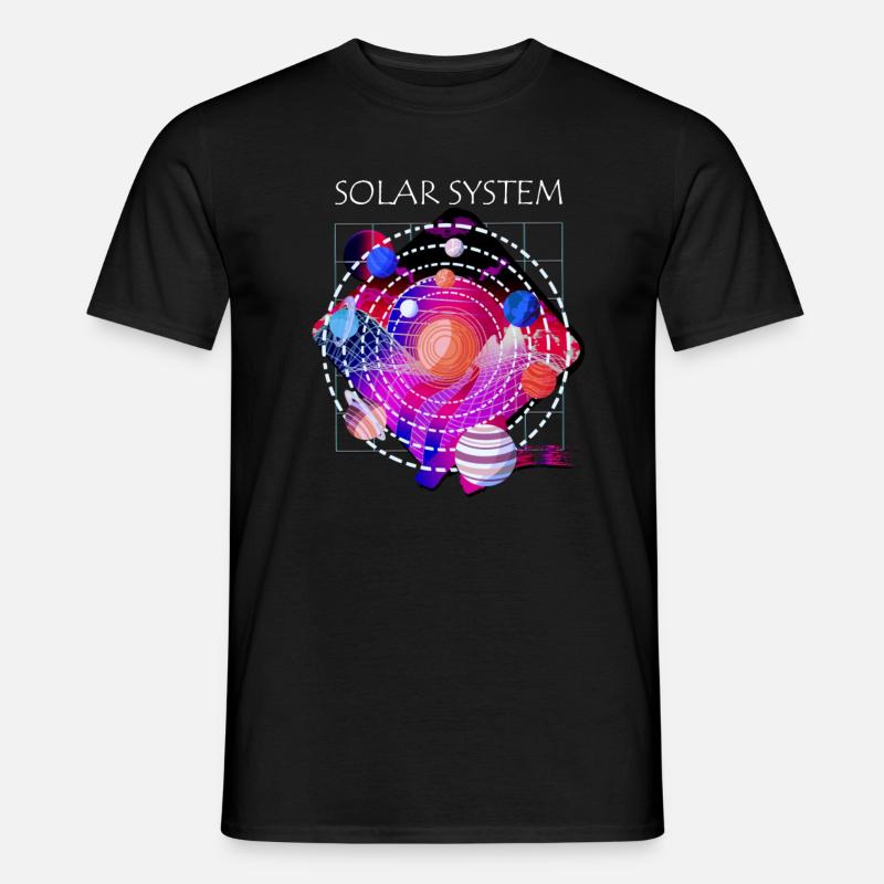 Solar system planets galaxy - Men’s T-shirt - black