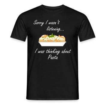 Penser aux pâtes manger des nouilles Spaghetti - T-shirt homme - noir - Devant - AI Model Male 178 light (178cm)