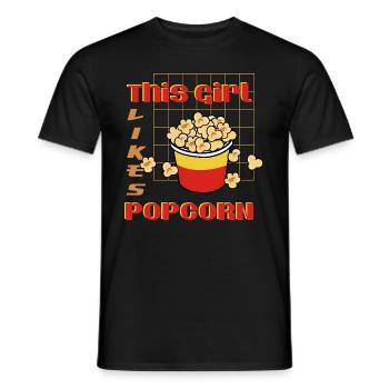 Mädchen mag Popcorn Leckerer Popcorn-Esser - Männer T-Shirt - Schwarz - Vorne - AI Model Male 178 light (178cm)